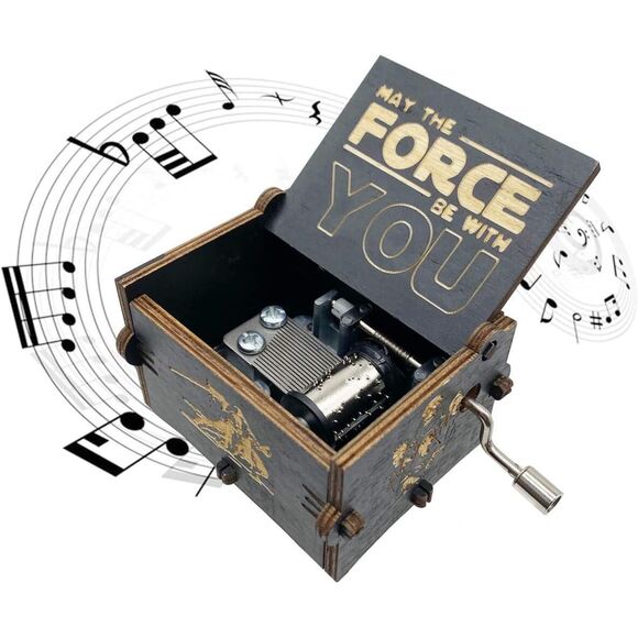 Stocking Stuffer or Gift - Star Wars Wooden Music Box May The Force Be With YOU! - Picture 1 of 6